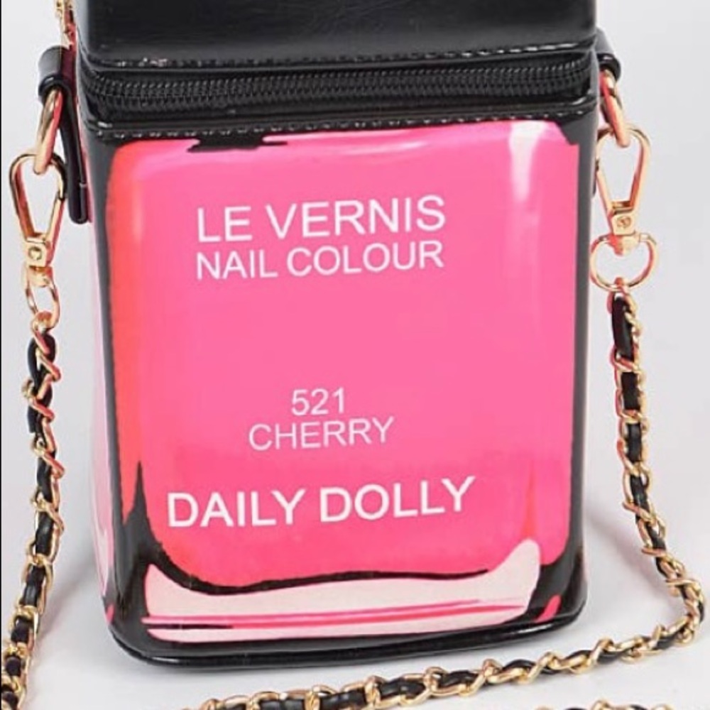 * Faux Leather Nail Polish Fun Bag